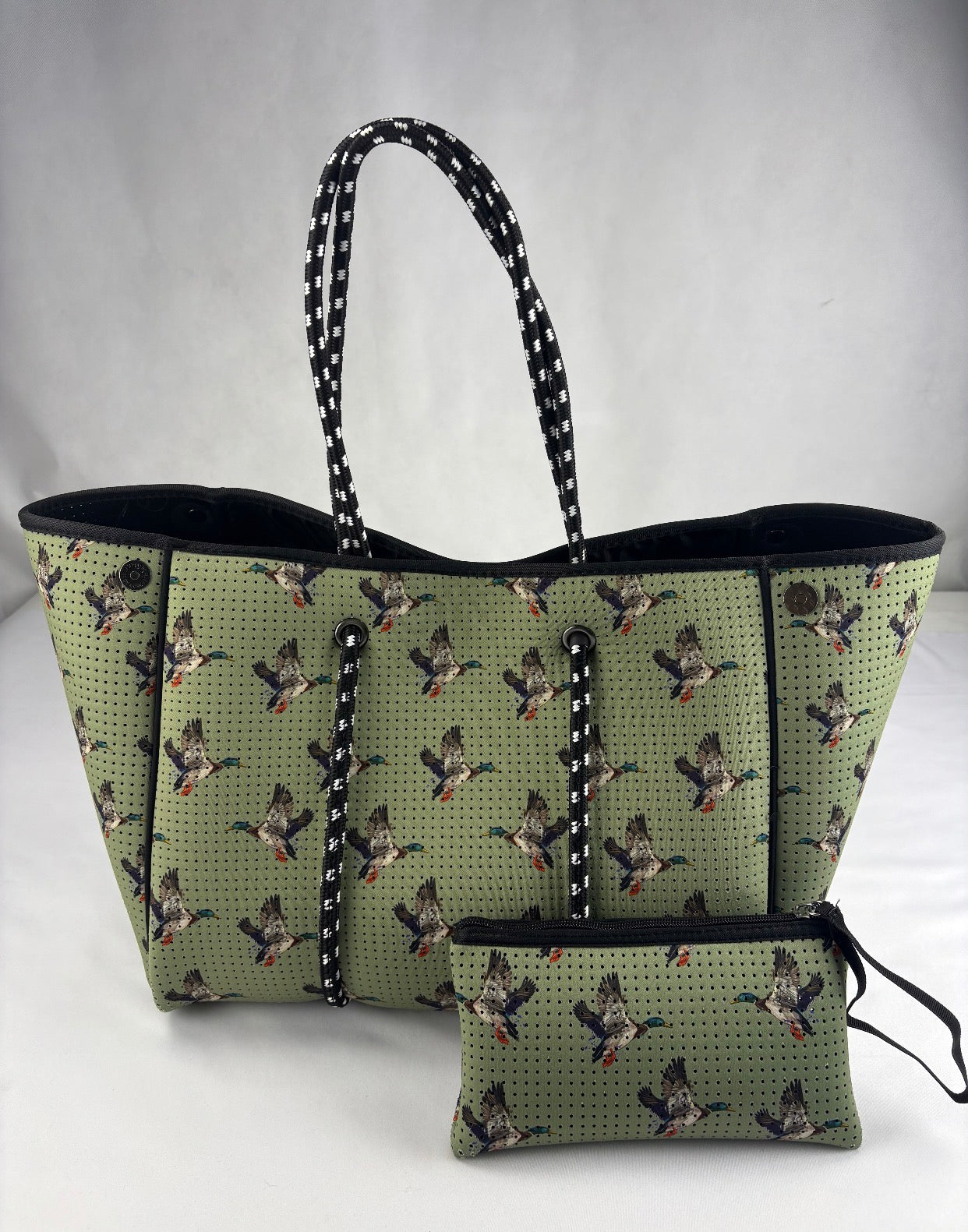 Large Tote in Green Duck