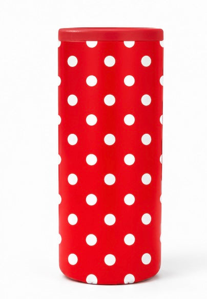 Hard Cooling Can in Red Polka Dot