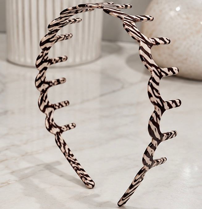 Zebra Striped Zig-Zag Headband
