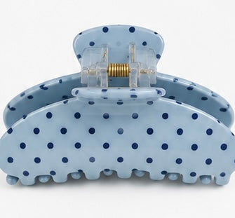 Blue Polka Dot Claw Clip