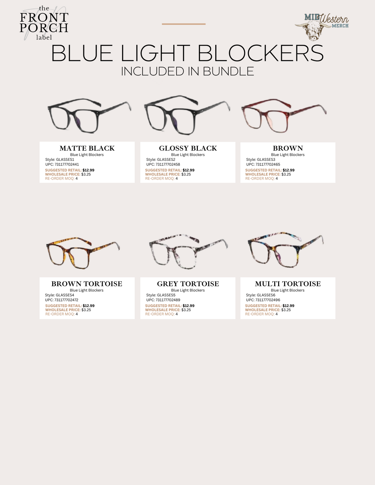 Blue Light Blocker Glasses Bundle