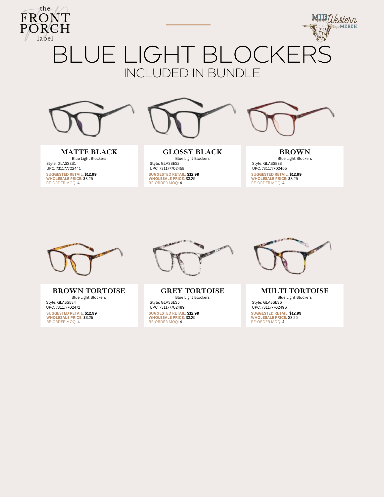 Blue Light Blocker Glasses Bundle