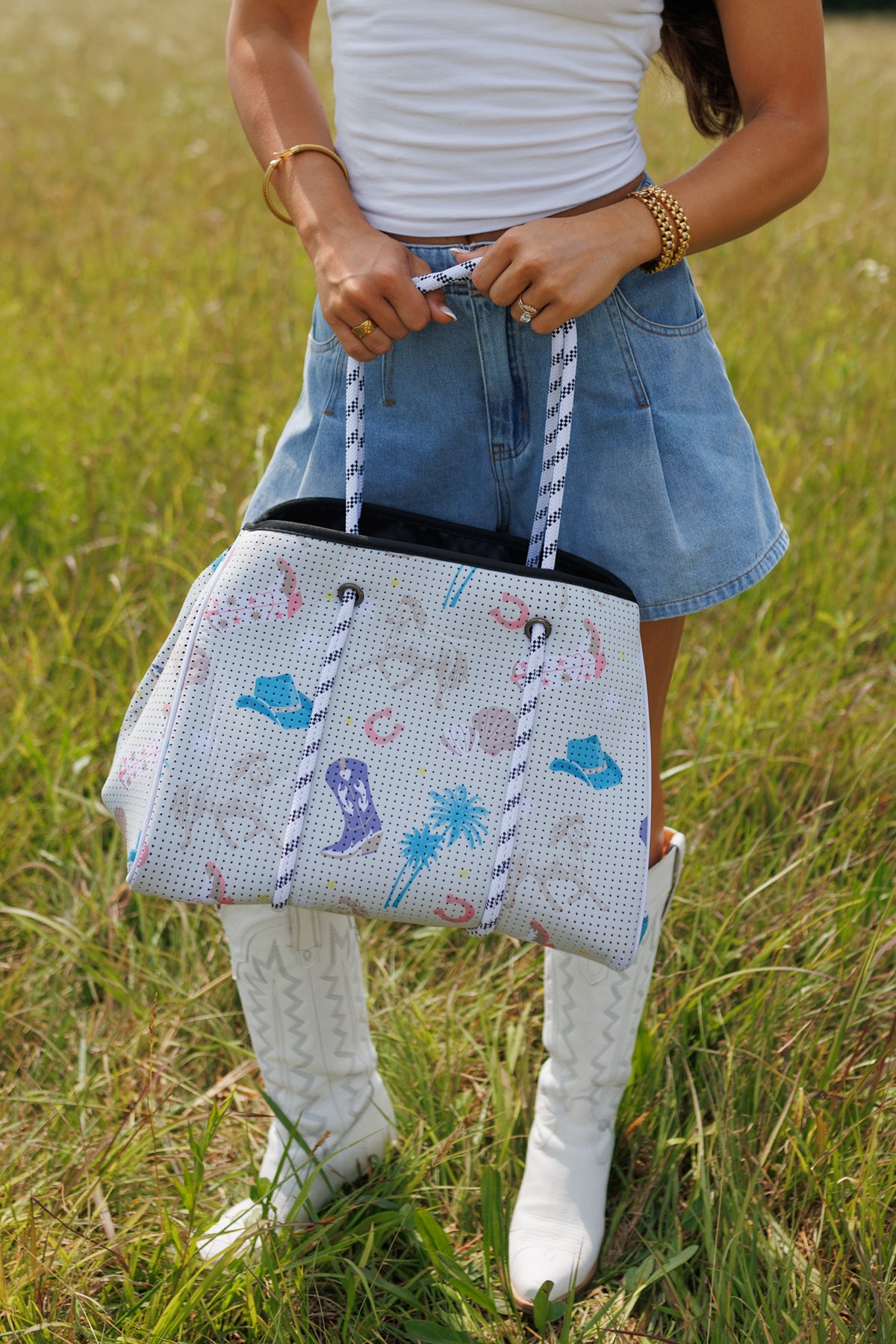 Large Tote in Coastal Cowgirl