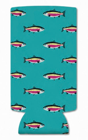 Blue Rainbow Trout Tall Coozie 2-Pack