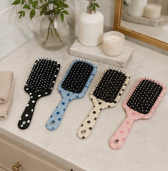 Blue Polka Dot Hairbrush