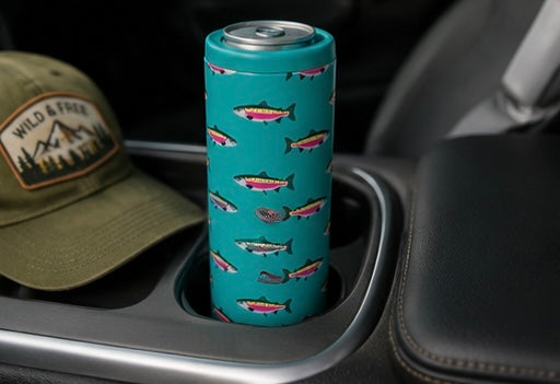 Hard Cooling Can in Teal Rainbow Trout