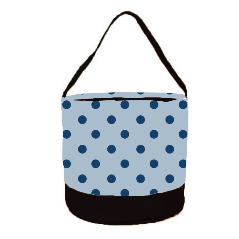 Blue Polka Dot Round Storage Bin
