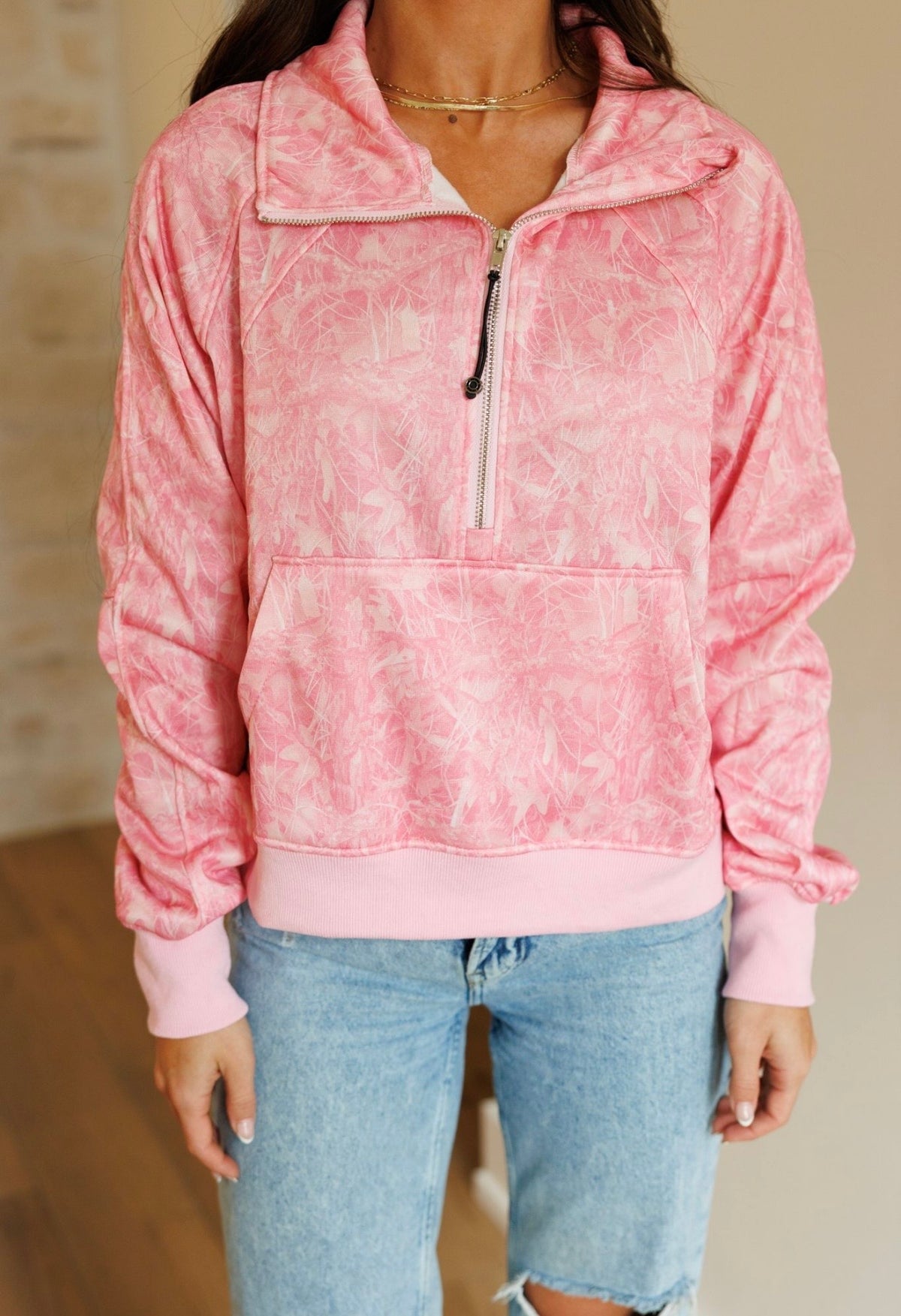 Pink Camo Pullover