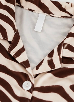 Zebra Striped Pajama Set