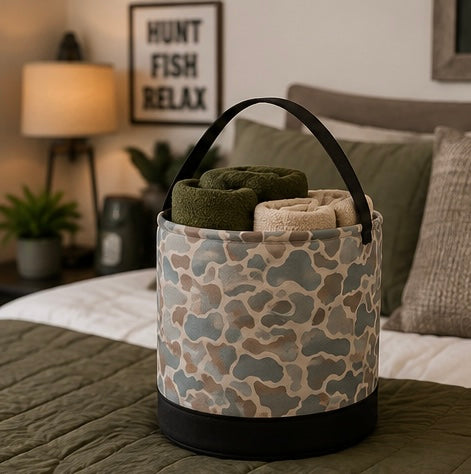Camo Round Storage Bin