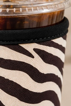 Zebra Striped Drink Sleeve Cozy