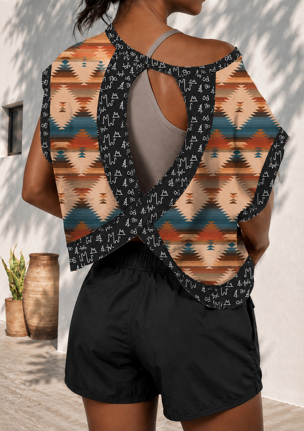 Aztec/Black Brand Cross-Back Shirt
