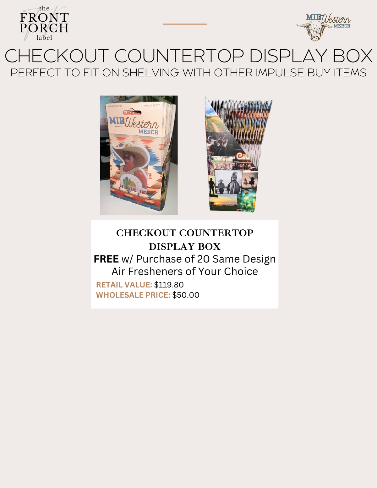 Air Freshener Display Box with Choice of Air Freshener