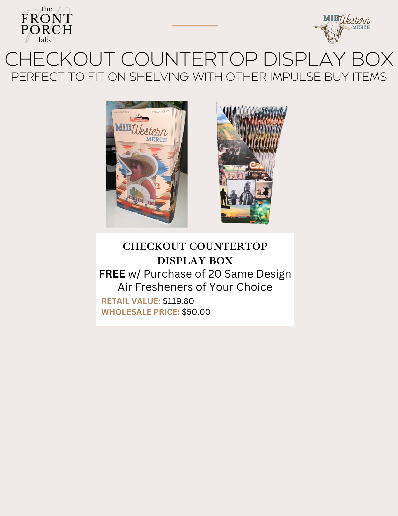 Air Freshener Display Box with Choice of Air Freshener