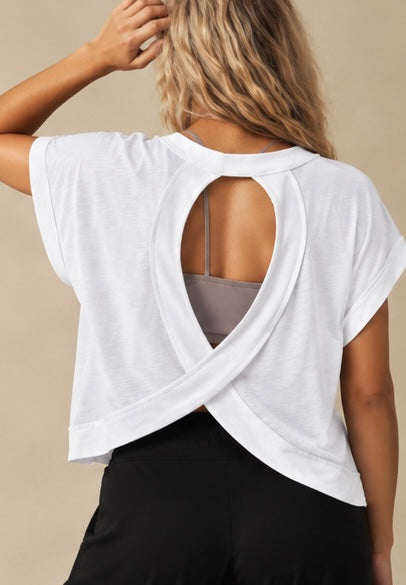 White Cross-Back Shirt