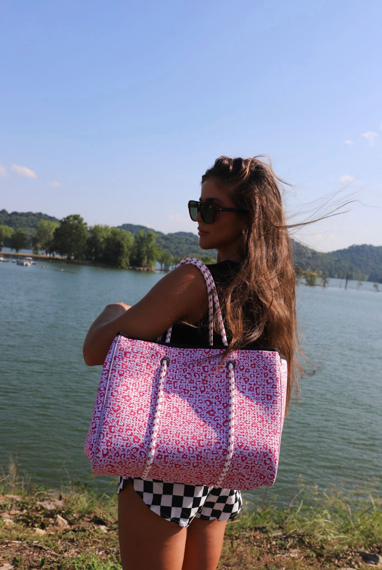 Large Tote in Pink Leopard