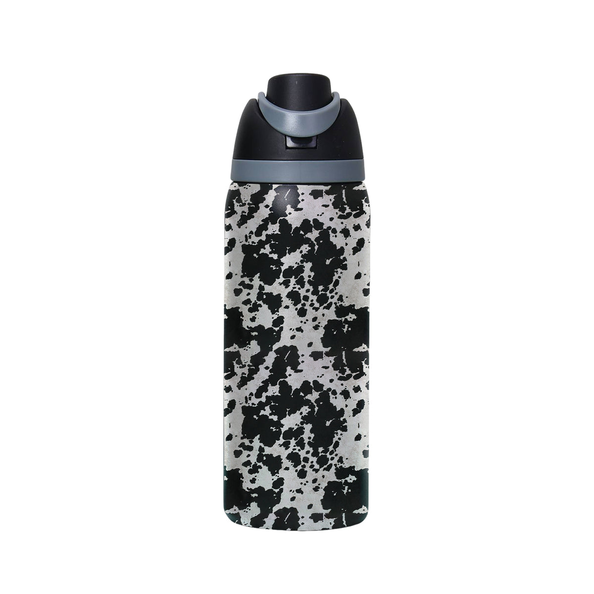 Black Cowhide Stainless Steel Water Bottle