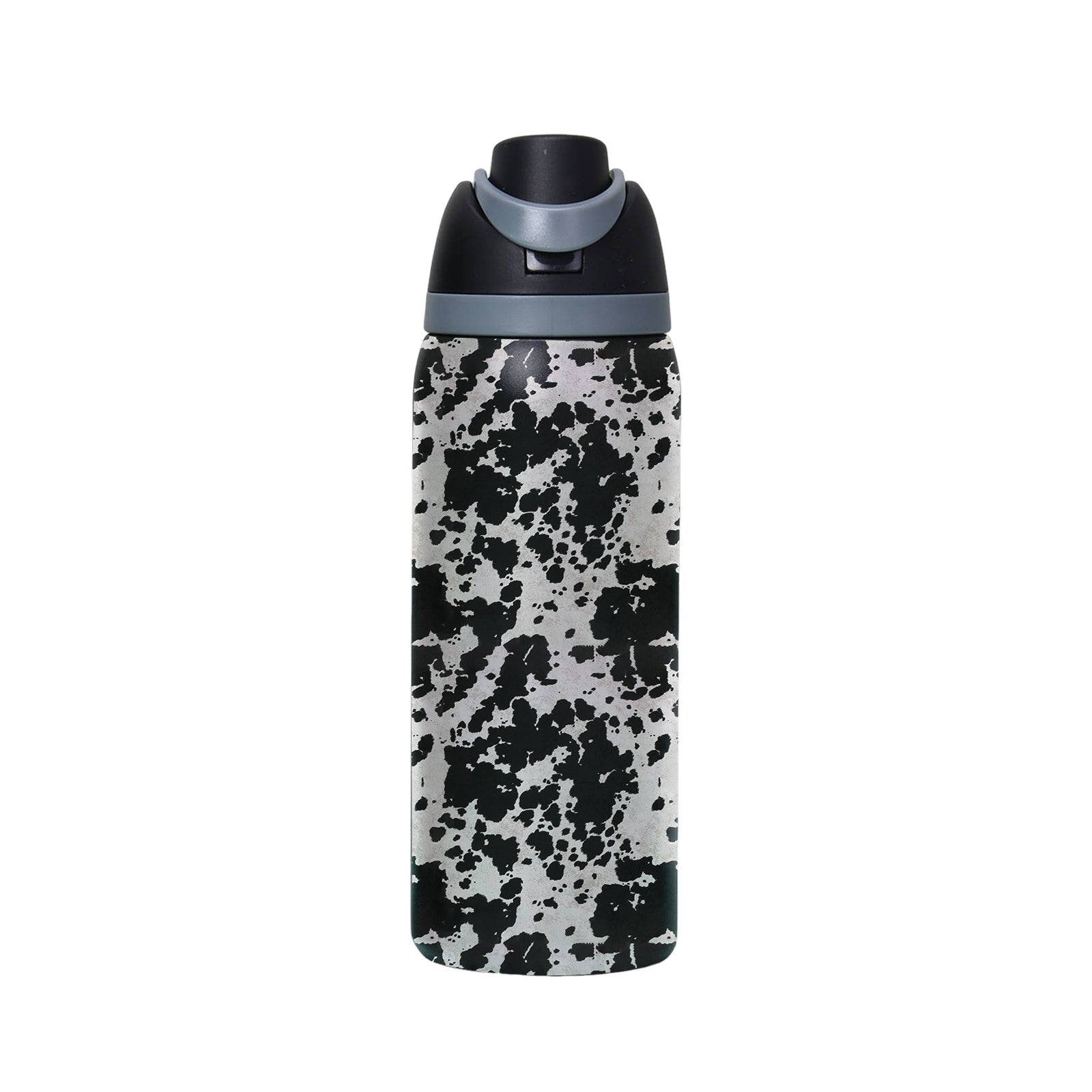Black Cowhide Stainless Steel Water Bottle