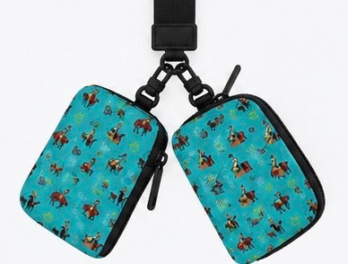 Turquoise Vintage Cowboy Dual Pouch Wristlet
