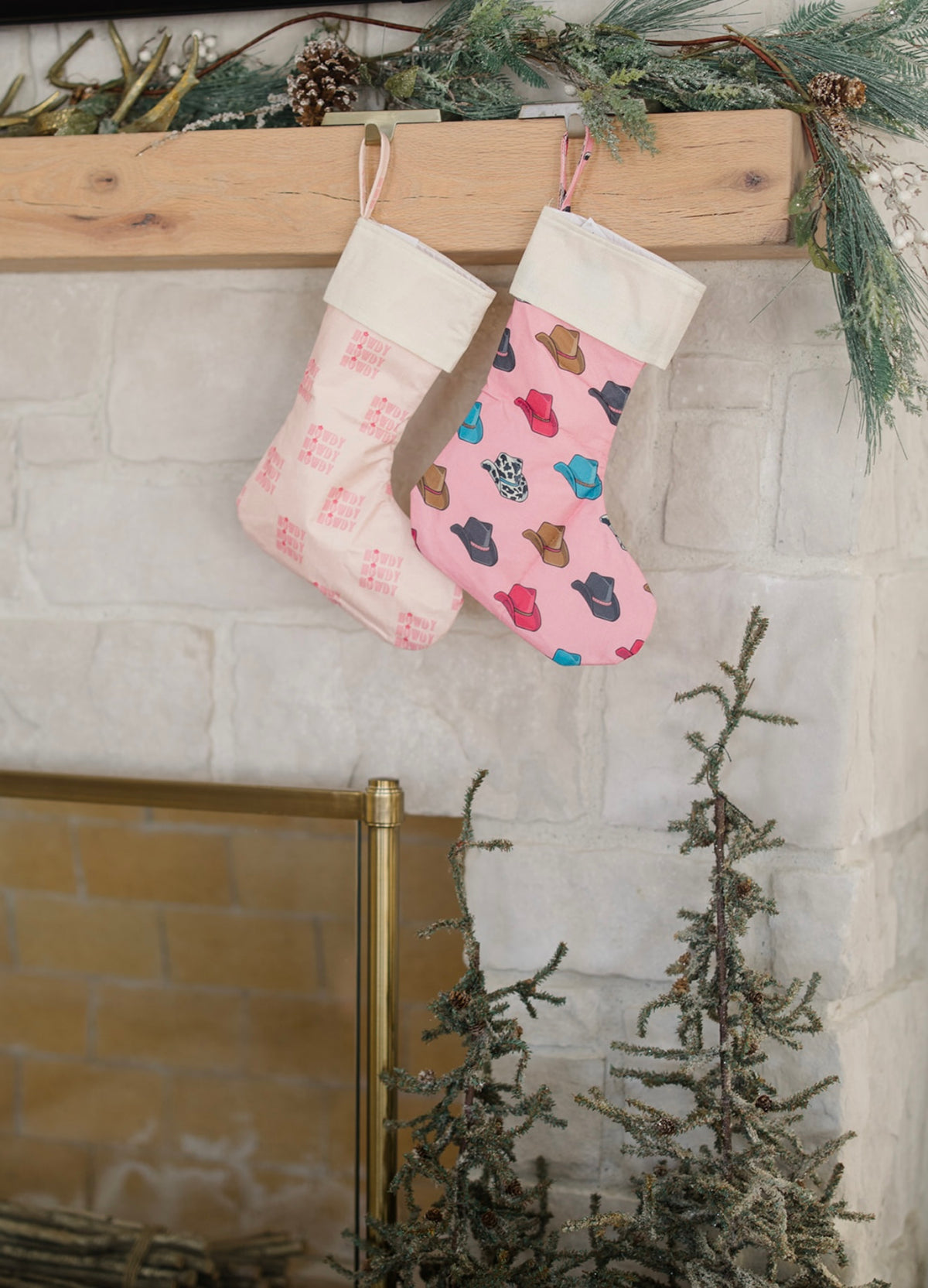 Pink Cowboy Hat Christmas Stocking