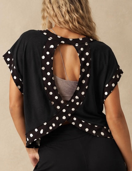 Polka Dot Cross-Back Shirt