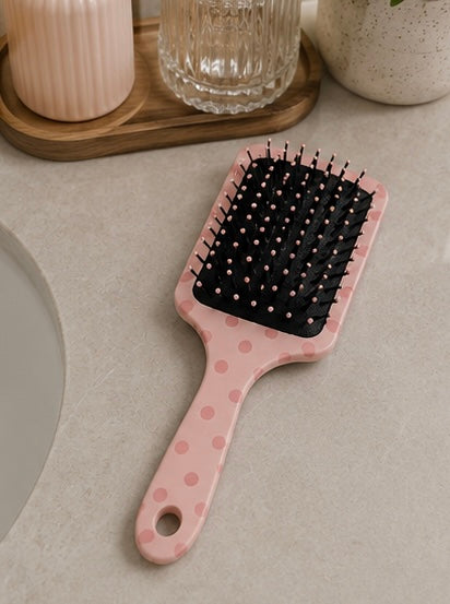 Pink Polka Dot Hairbrush