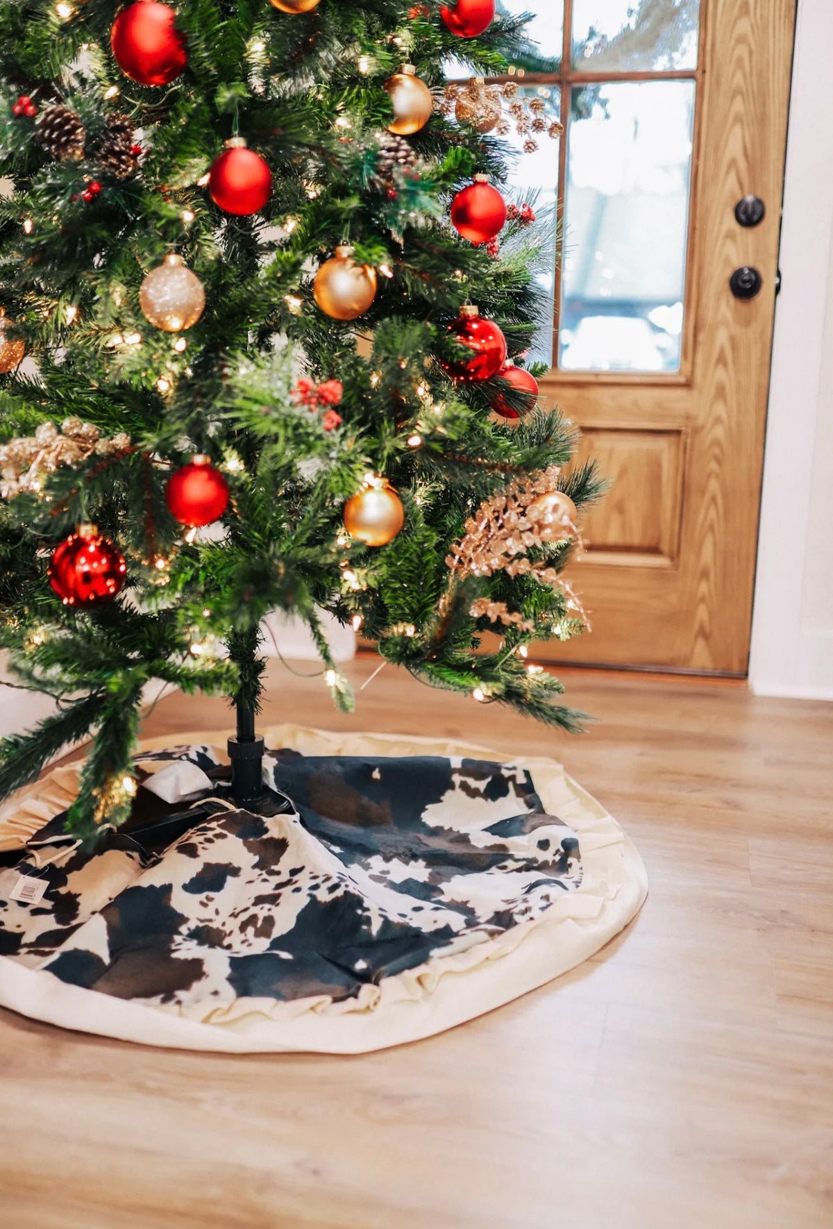Brown Cowhide Christmas Tree Skirt
