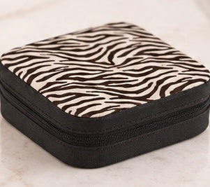 Zebra Striped Square Jewelry Case