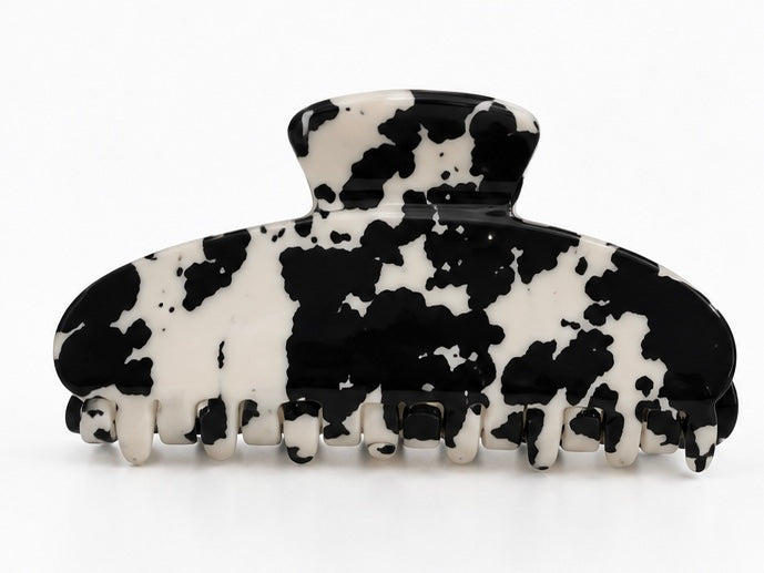 Black Cowhide Claw Clip