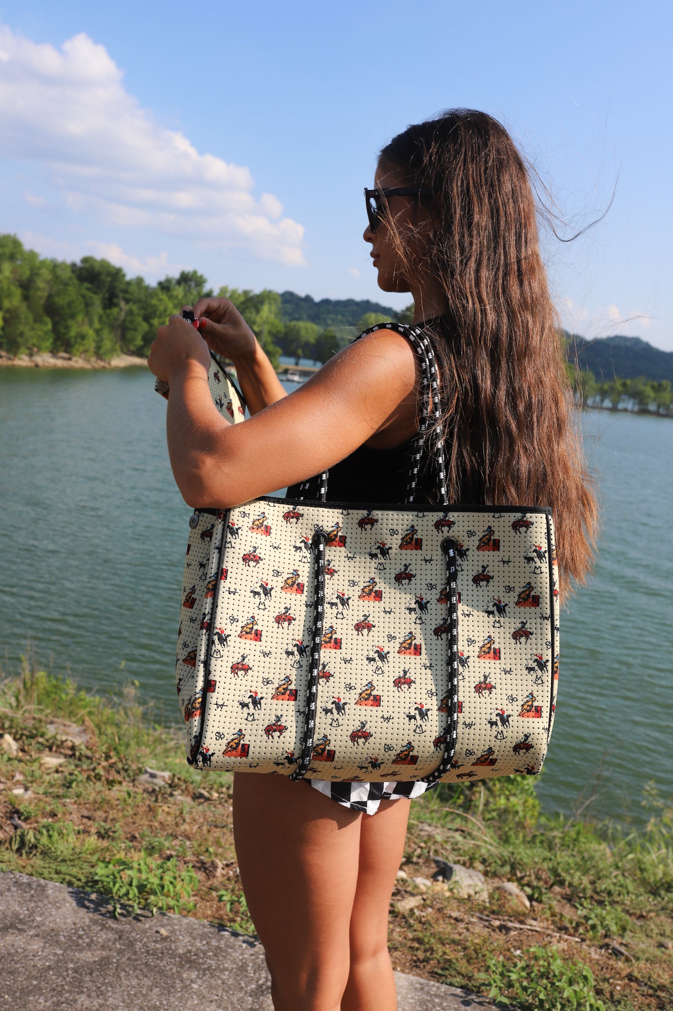 Large Tote in Vintage Cowboy