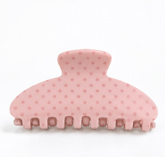 Pink Polka Dot Claw Clip