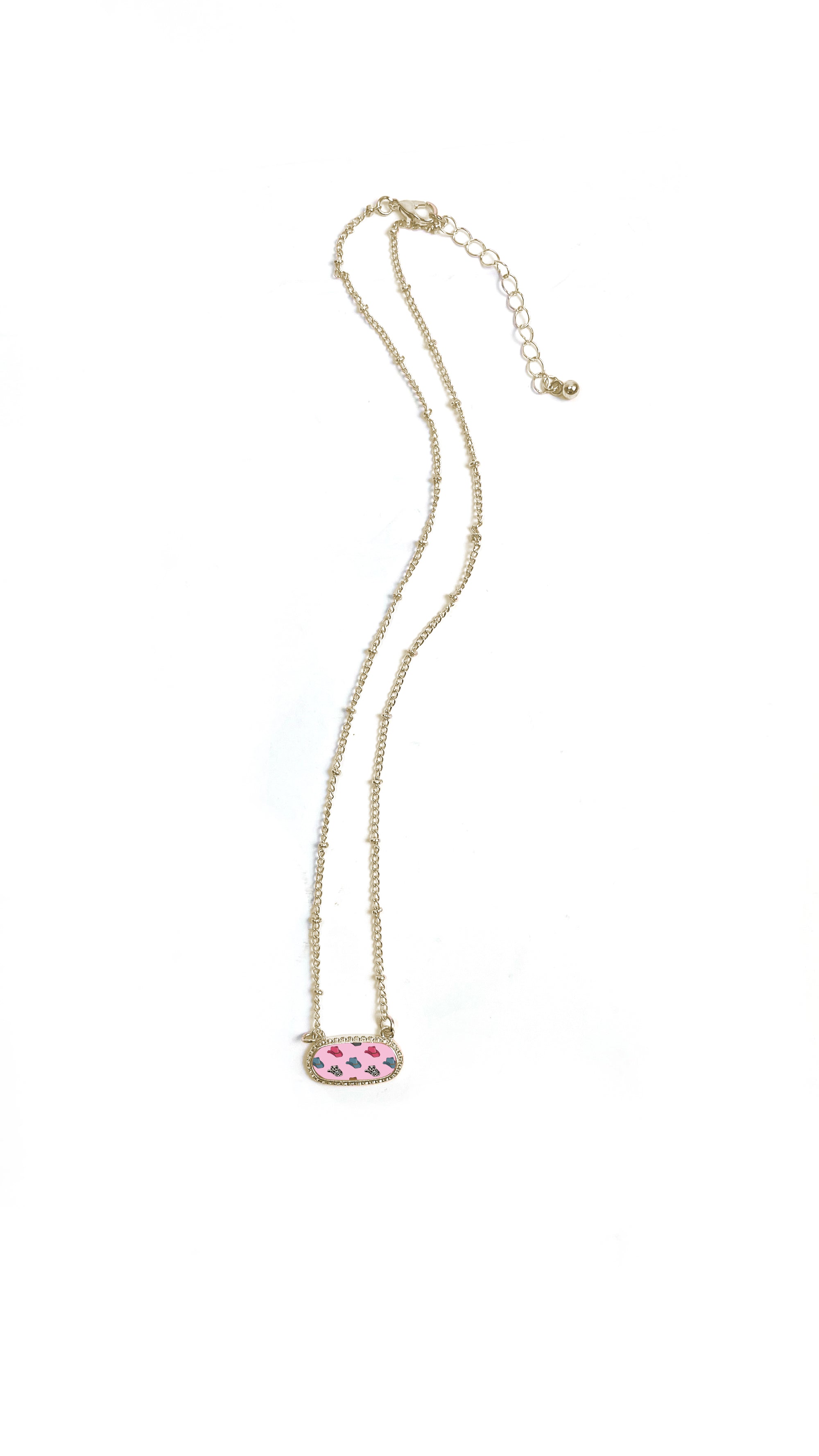 Pink Cowboy Hat Necklace