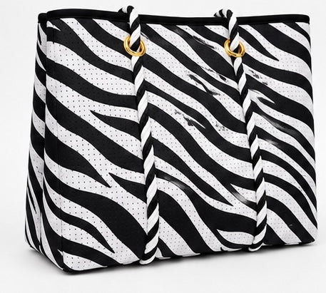 Large Tote in Zebra Stripe