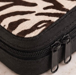 Zebra Striped Square Jewelry Case