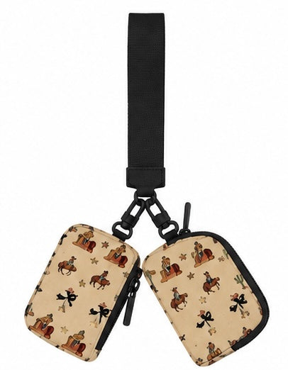 Vintage Cowboy Dual Pouch Wristlet