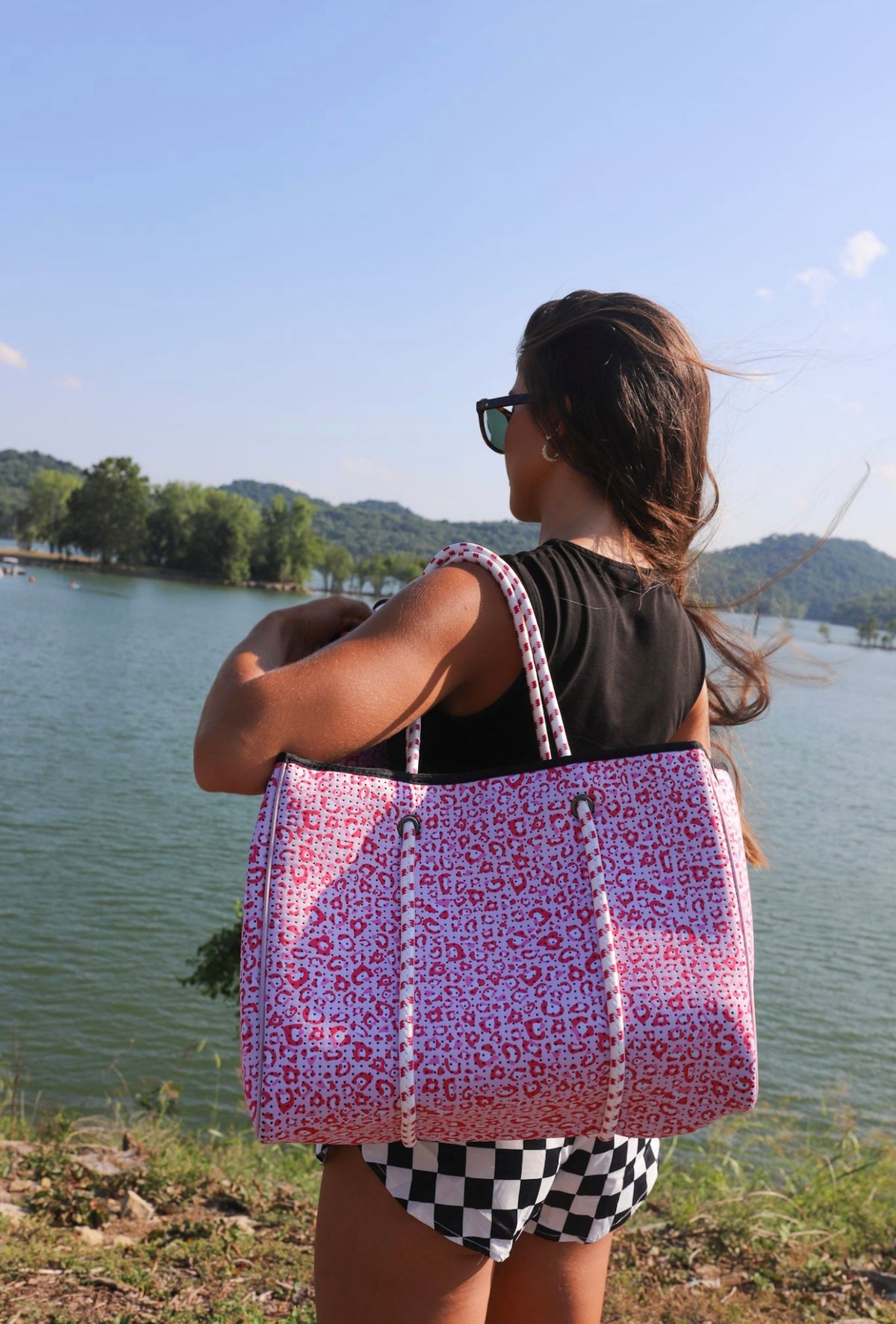 Large Tote in Pink Leopard