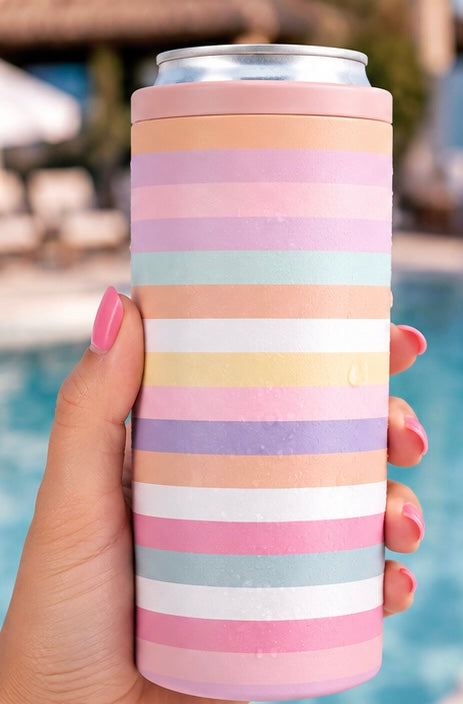 Hard Cooling Can in Rainbow Stripe