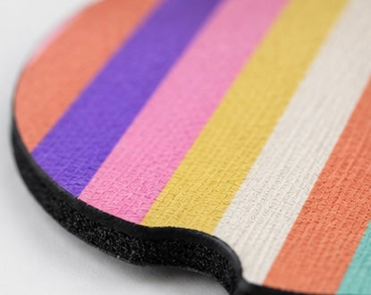 Rainbow Striped Car Coaster 2-Pack