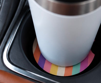 Rainbow Striped Car Coaster 2-Pack