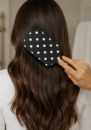 Black Polka Dot Hairbrush