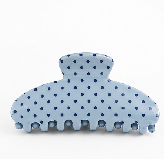 Blue Polka Dot Claw Clip