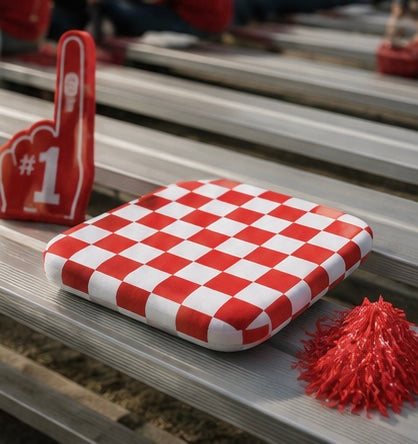 Red and White Checkerboard Seat Cushion