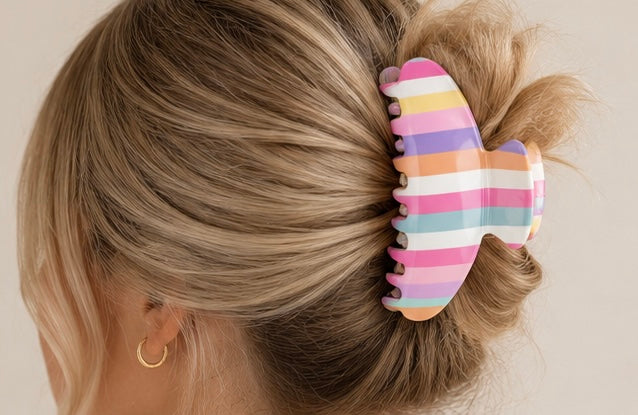 Rainbow Stripe Claw Clip