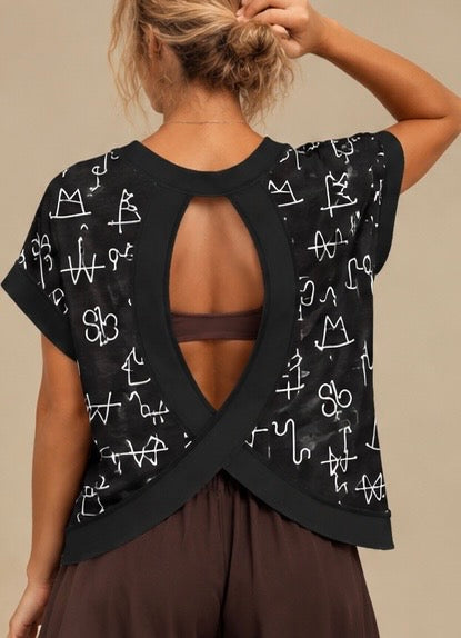 Black Brand Cross-Back Shirt