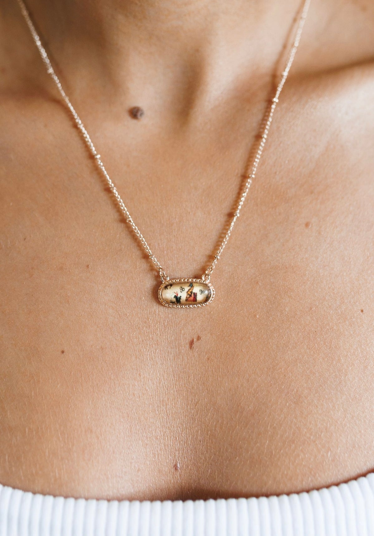 Black Cowhide Necklace