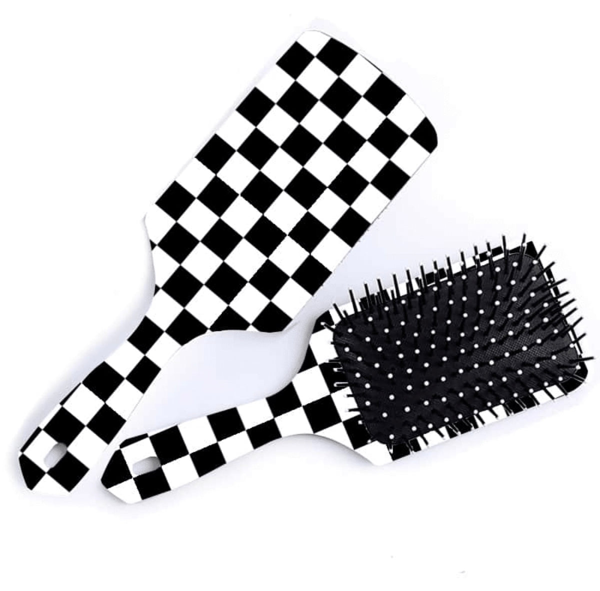 Checkerboard Black &amp; White Hairbrush
