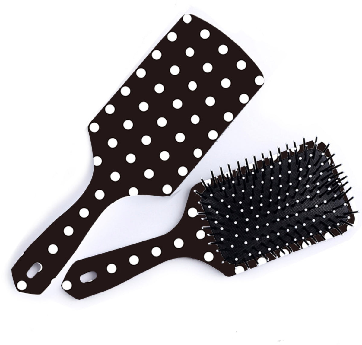 Black Polka Dot Hairbrush