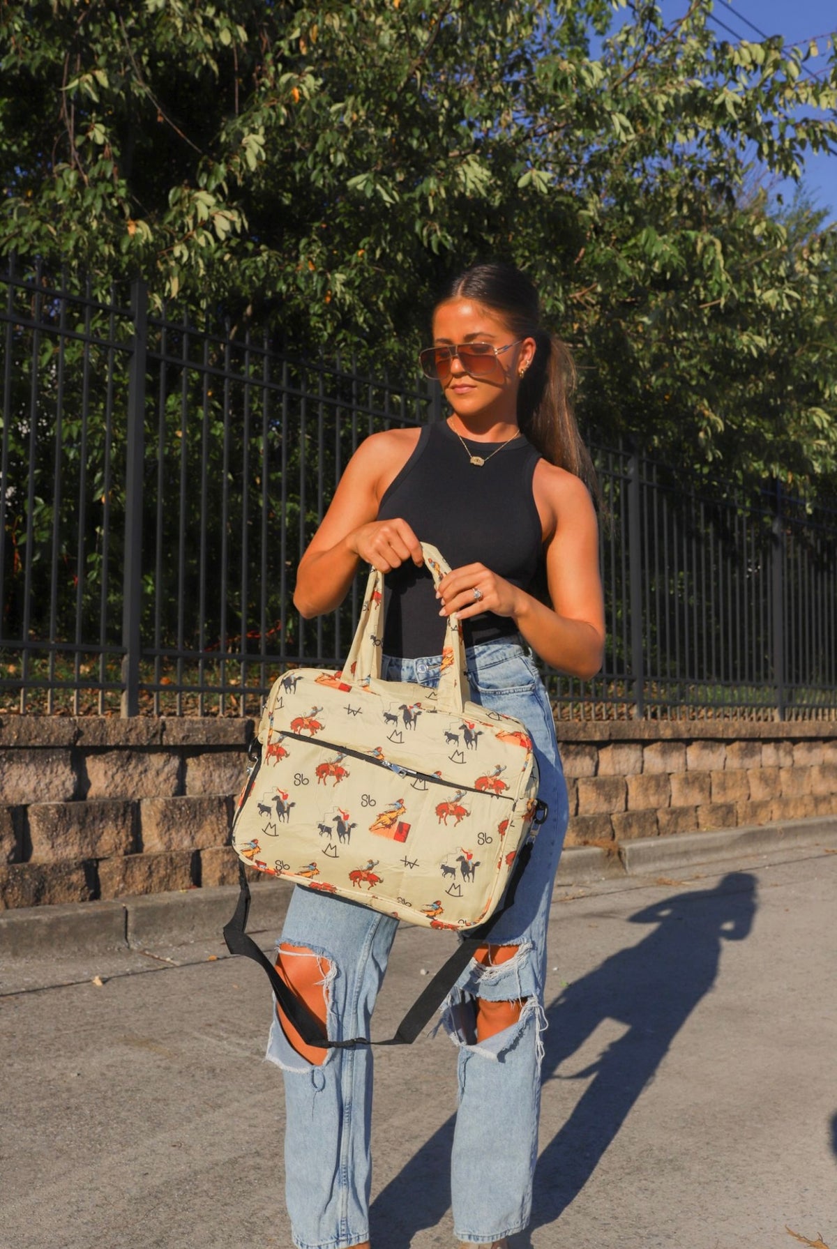 Puffer Duffel Bag in Vintage Cowboy