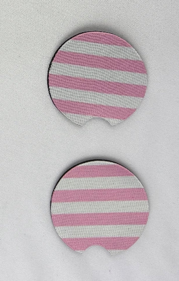 Pink Striped Car Coaster 2-Pack