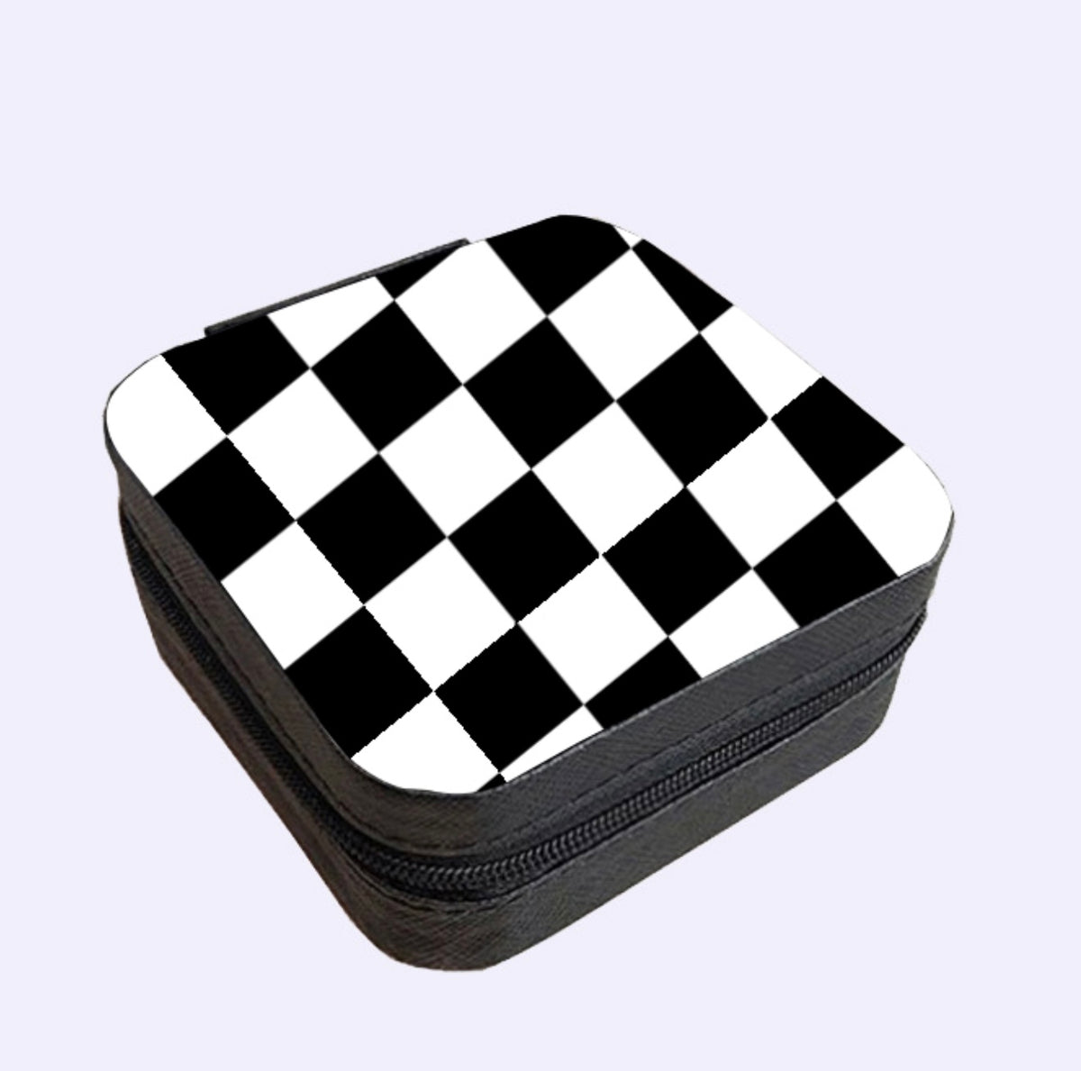 Checkerboard Square Jewelry Case